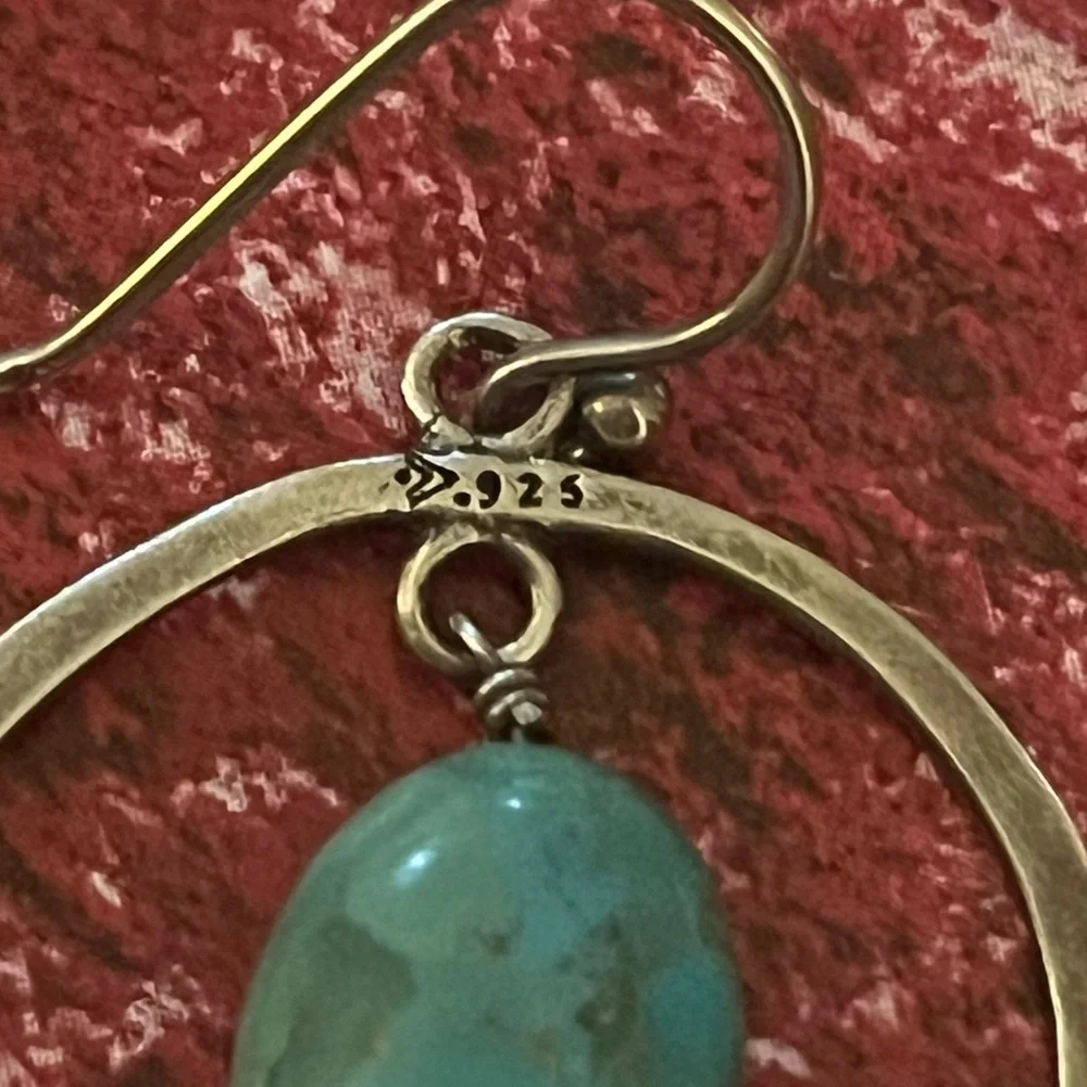 Silpada SINGLE EARRING ONLY  Sterling Silver with Dangling Turquoise Bead.